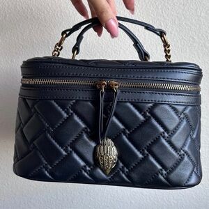 Kurt Geiger Black Leather Vanity Bag with Chain Strap & Handle, NWT